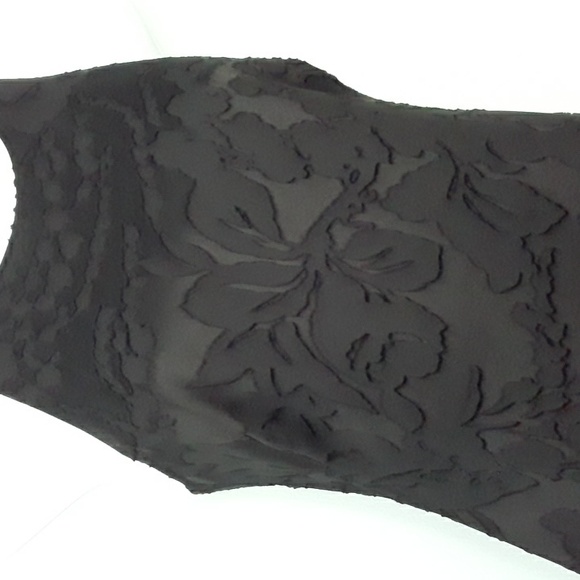 ⭐Laundry by Shelli Segal sheer black floral overlay dress midi/tea length 2Pet - Picture 3 of 15